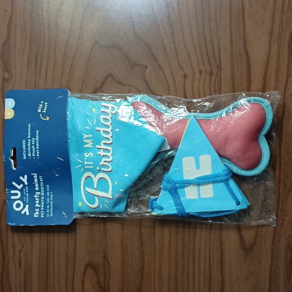 "The Party Animal" Dog birthday bandana, banner and toy